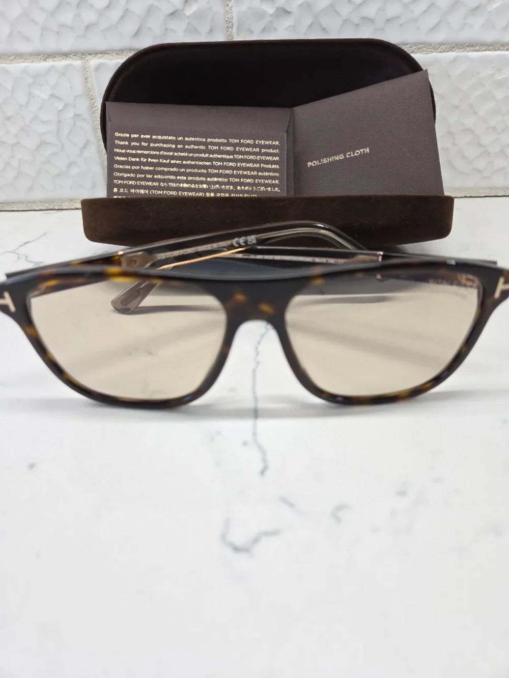 NWT Tom Ford Frances Dark Havana Photochromic Sunglasses TF1081/S Full Set
